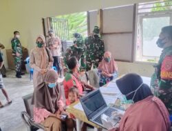 Dandim 0909/Kutai Timur Tinjau Pelaksanaan Vaksinasi di Rantau Pulung