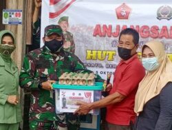 Peringati HUT TNI ke-76, Kodim 0909/Kutim Gelar Bakti Sosial Anjangsana Kepada Warakawuri dan Purnawirawan