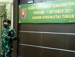 16 Personel Kodim 0909/Kutim Naik Pangkat, Dandim Berharap Prajurit Semakin Amanah