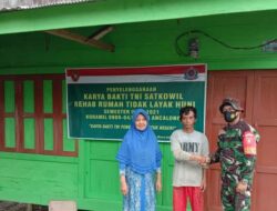 Pekerjaan Dipastikan Rampung 100 Persen, Koramil 0909/04 Muara Ancalong Serahkan Rumah Program Karya Bakti RTLH