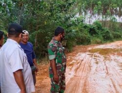 Babinsa Muara Bengkal dan Unsur Muspika Ajak Pihak Perusahaan Tinjau Jalan Rusak