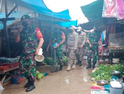 Babinsa Koramil Sangatta Sambangi Pasar Induk, Imbau Warga Terapkan Prokes
