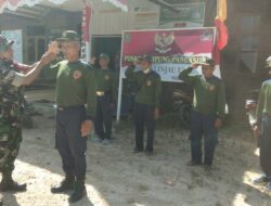 Latih Personel Linmas Desa Kelinjau PBB, Babinsa Koramil Muara Ancalong Tanamkan Budaya Kedisiplinan