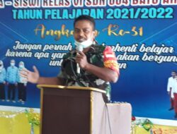 Hadiri Pelepasan Siswa SD 004 Batu Ampar, Babinsa Koramil Muara Bengkal Minta Hindari Hal Negatif
