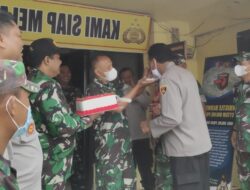 Ucapkan HUT Polri, Danramil Sangkulirang Kunjungi Polsek Sangkulirang