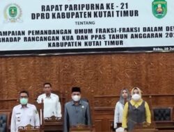 Fraksi DPRD Kutim Sampaikan Pandangan Umum, Terkait Rancangan KUA-PPAS 2023