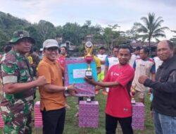 Hadiri Penutupan Pertandingan Sepak Bola Tingkat Desa, Danramil Muara Bengkal Harap Tingkatkan Silaturahmi