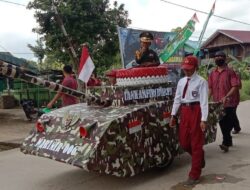 Meriahkan HUT RI dengan Pawai, Koramil Muara Bengkal Lepas Peserta Lomba