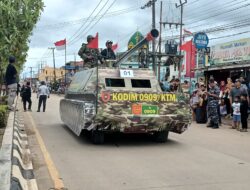 Panser dan Pasukan Elit Kodim 0909/KTM Meriahkan Pawai HUT 23 Kutim
