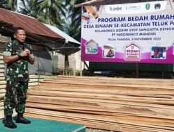 Kodim 0909/KTM Rehab Rumah Warga di Teluk Pandan