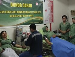 Tingkatkan Jiwa Sosial Melalui Donor Darah, Jajaran Kodim 0909/KTM Peringati HUT Korem 091/ASN ke-42