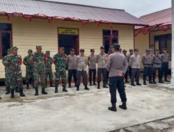 Personil Koramil Muara Bengkal Ikuti Apel Kesiapsiagaan Pengamanan Pilkades